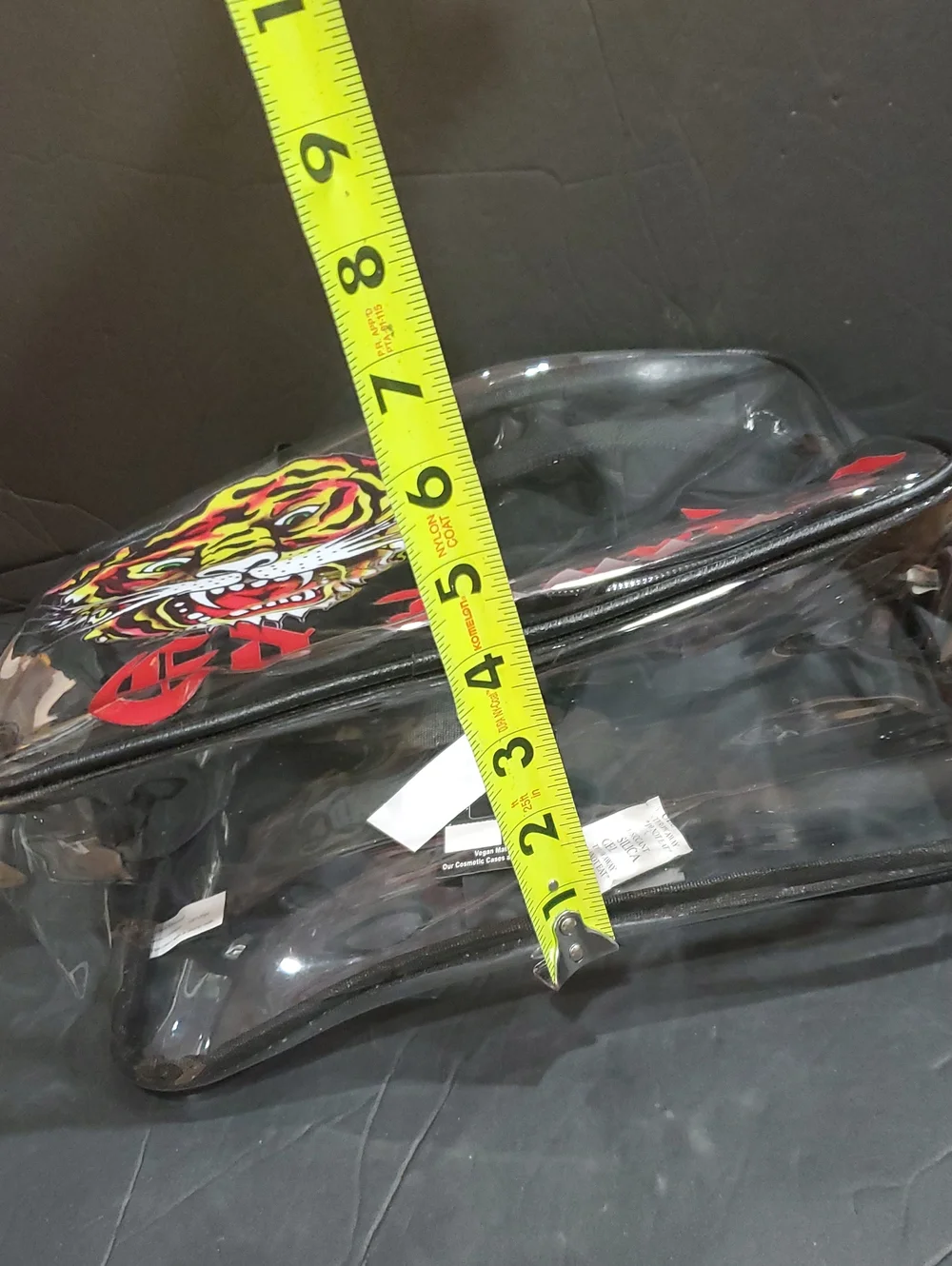 Ed Hardy 3piece clear vinyl makeup bag & 2 black cosmetics beauty pouch case